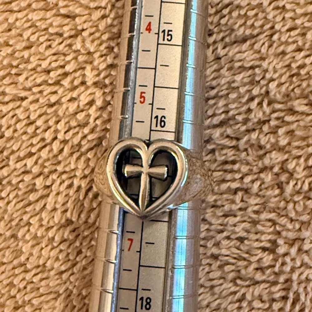Retired James Avery Sterling Silver Eternal Love Heart Cross Ring